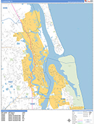 St. Augustine  Wall Map Basic Style